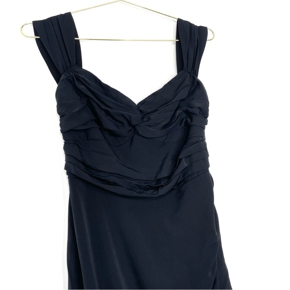 Abercrombie & Fitch Off The Shoulder Ruched Midi Dress Black Size Medium - Picture 5 of 16